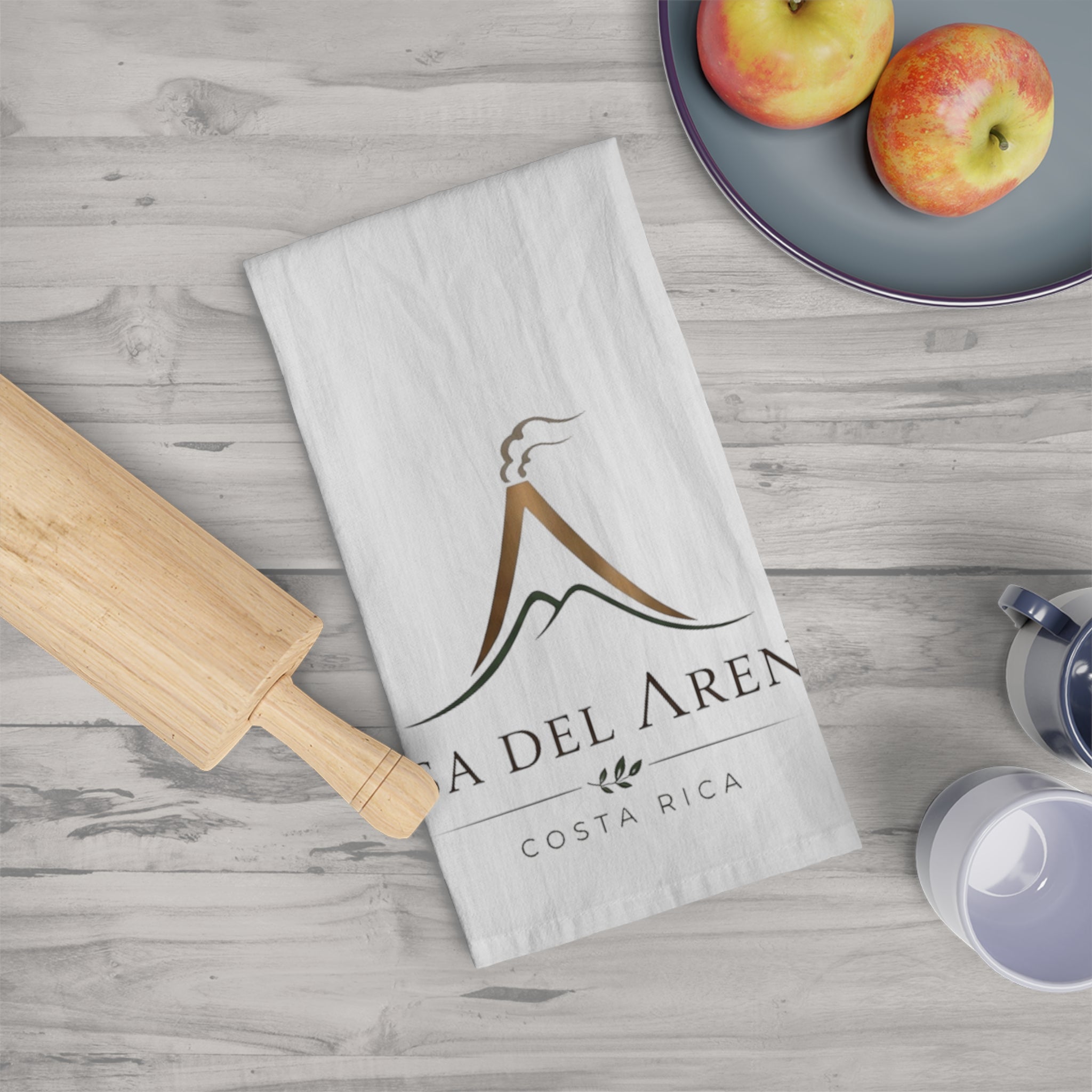 Casa del Arenal Tea Towel — Costa Rica Volcano Logo Kitchen Towel