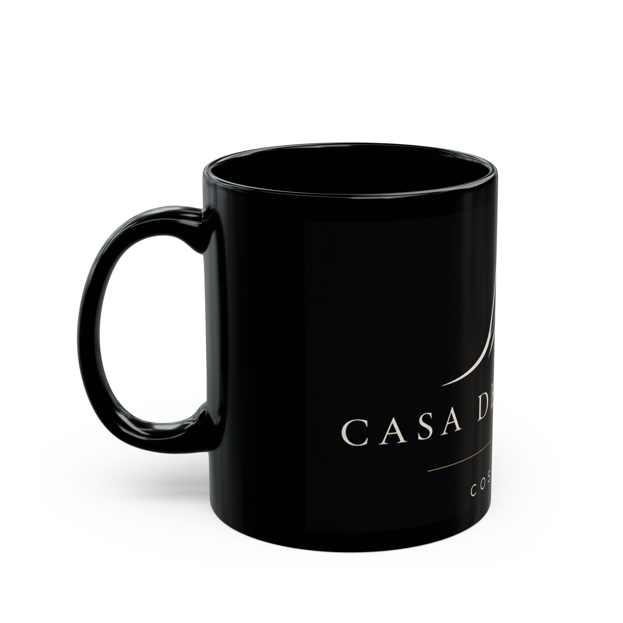 Casa del Arenal Costa Rica Coffee Mug — Black Ceramic Travel-Ready 11oz/15oz