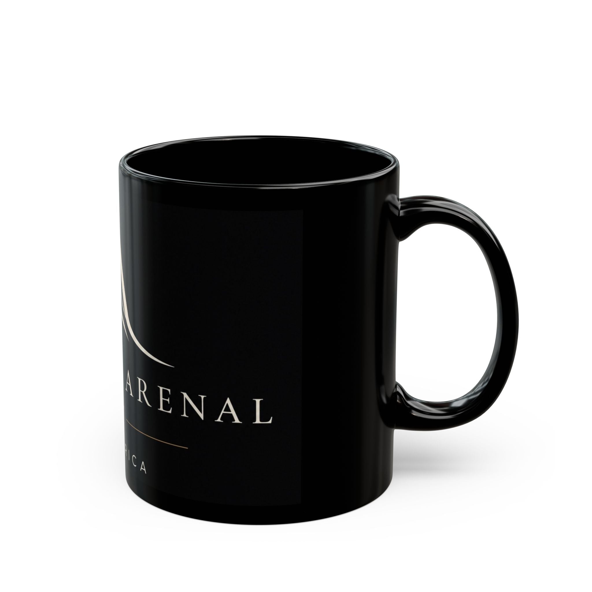 Casa del Arenal Costa Rica Coffee Mug — Black Ceramic Travel-Ready 11oz/15oz
