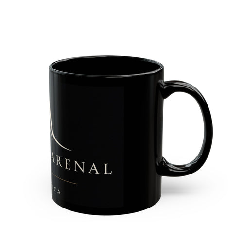 Casa del Arenal Costa Rica Coffee Mug — Black Ceramic Travel-Ready 11oz/15oz