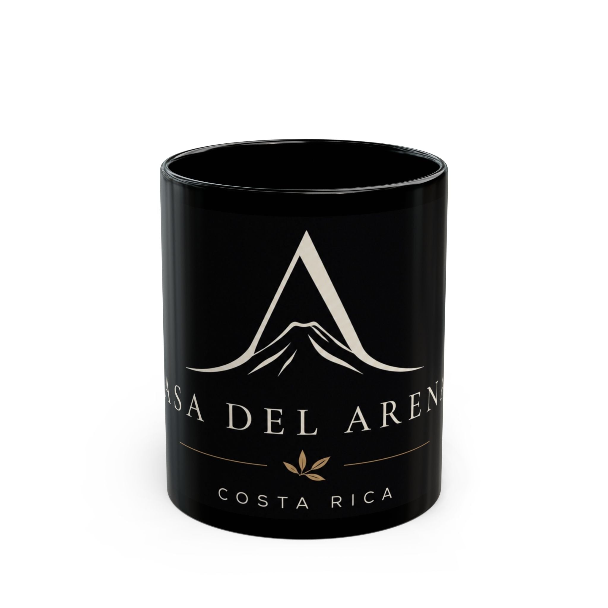Casa del Arenal Costa Rica Coffee Mug — Black Ceramic Travel-Ready 11oz/15oz
