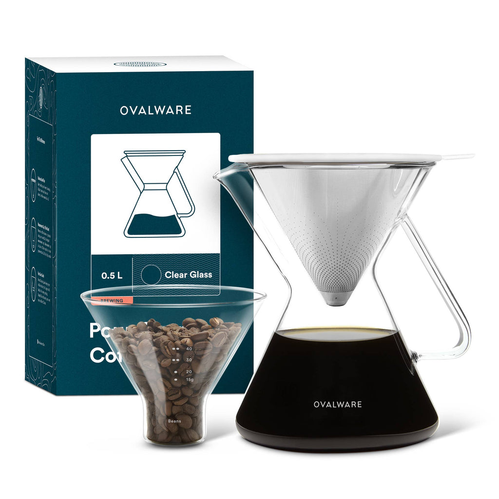 Pour Over Coffee Maker Set - 500ml / 17oz for Home Brewing